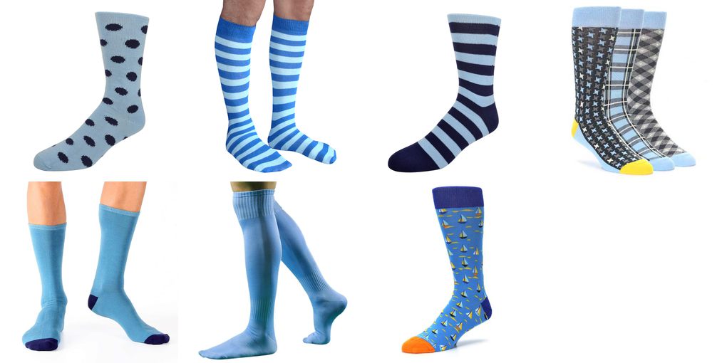 light blue mens socks